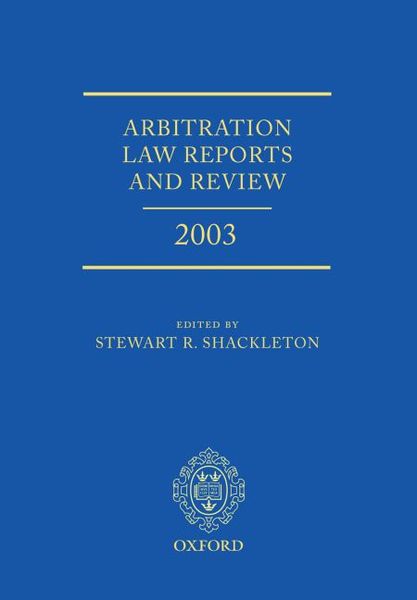 Produktbild: Arbitration Law Reports and Review 2003