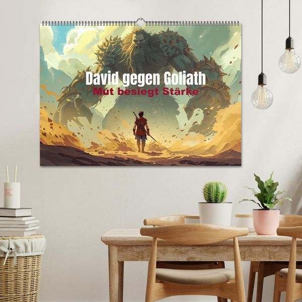 Produktbild: David gegen Goliath &ndash; Mut besiegt St&auml;rke (Wandkalender 2027 DIN A2 quer), CALVENDO Monatskalender