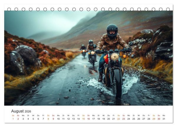 Produktbild: Motorrad tolle Momente (Tischkalender 2026 DIN A5 quer), CALVENDO Monatskalender