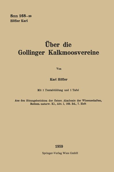 Produktbild: &Uuml;ber die Gollinger Kalkmoosvereine