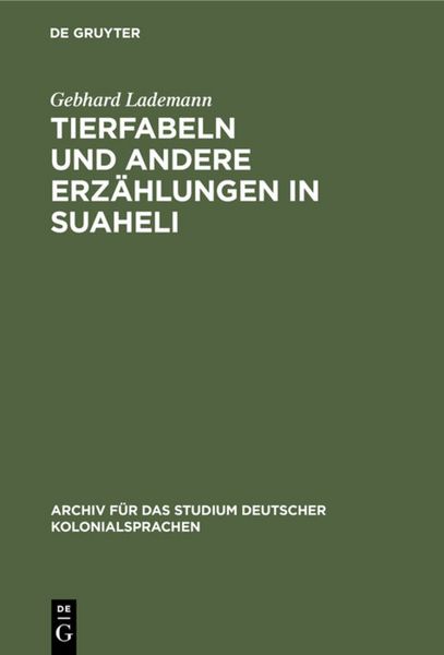 Produktbild: Tierfabeln und andere Erz&auml;hlungen in Suaheli