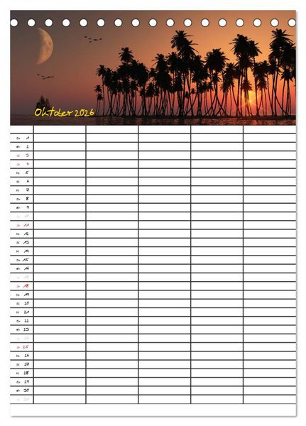 Produktbild: Familienplaner mit sch&ouml;nen Landschaftsbildern (Tischkalender 2026 DIN A5 hoch), CALVENDO Monatskalender