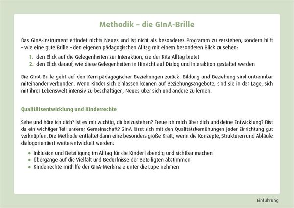 Produktbild: GInA. Das Kartenset: Impulse f&uuml;r die Kita