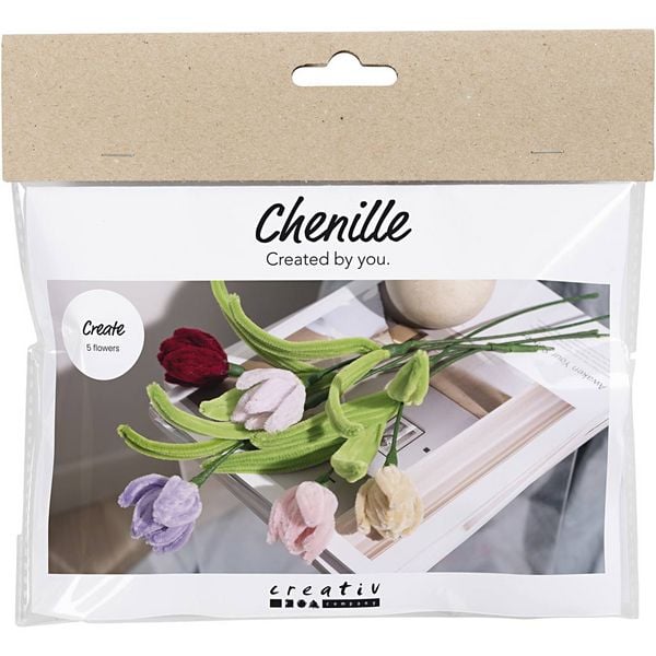 Produktbild: Creativ Company Mini Kreativ Set Blumen aus Pfeifenreiniger, Tulpen, sortierte Farben
