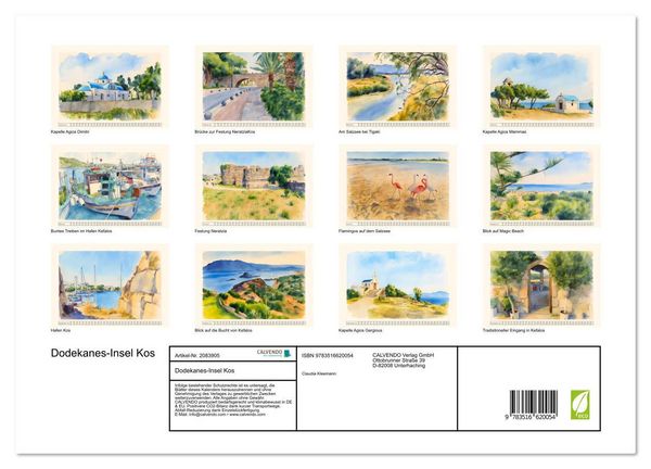 Produktbild: Dodekanes-Insel Kos (Wandkalender 2026 DIN A3 quer), CALVENDO Monatskalender