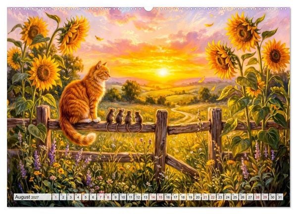Produktbild: Katze und M&auml;use - Humorvolle Tiergeschichten (Wandkalender 2027 DIN A2 quer), CALVENDO Monatskalender