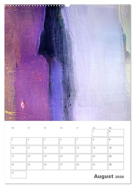 Produktbild: Farbliche Stille - Ein Jahr der inneren Ruhe mit abstrakten Farbspielen (Wandkalender 2026 DIN A2 hoch), CALVENDO Monatskalender