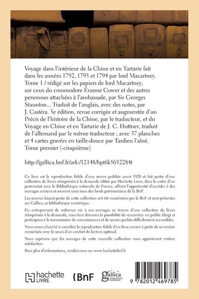 Produktbild: Voyage dans l'int&eacute;rieur de la Chine et en Tartarie fait dans les ann&eacute;es 1792, 1793 et 1794. Tome 1