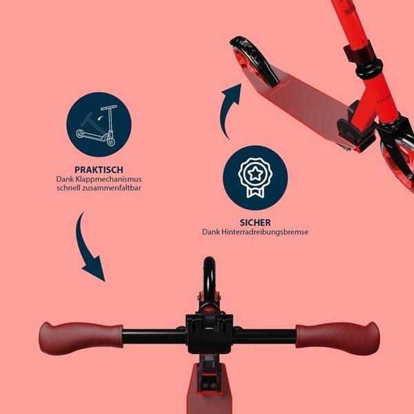 Produktbild: HUDORA 14452 - Scooter Up 200, red, Alu-Cityroller