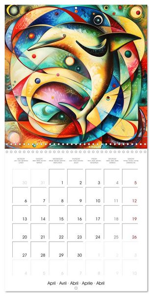 Produktbild: Symphonie animale color&eacute;e (Calendrier mural carr&eacute; 2026 30x30 cm) Calendrier double avec une page pour vos prises de notes