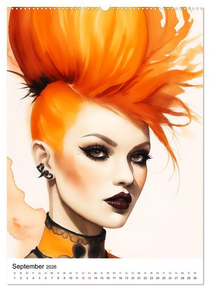 Produktbild: Punk Girls mit einer Prise New Wave (Wandkalender 2026 DIN A2 hoch), CALVENDO Monatskalender