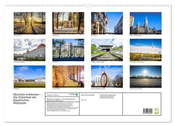 Produktbild: M&uuml;nchen entdecken - Die Sch&ouml;nheit der Bayerischen Metropole (Wandkalender 2026 DIN A2 quer), CALVENDO Monatskalender