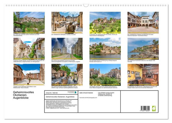 Produktbild: Geheimnisvolles Okzitanien. Augenblicke (Wandkalender 2026 DIN A2 quer), CALVENDO Monatskalender