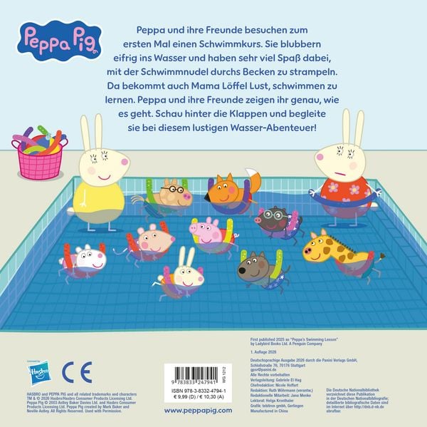 Produktbild: Peppa Pig: Peppa lernt Schwimmen - Mein wasserstarkes Klappenbuch
