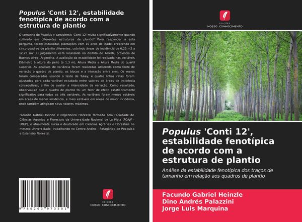 Produktbild: Populus 'Conti 12', estabilidade fenot&iacute;pica de acordo com a estrutura de plantio