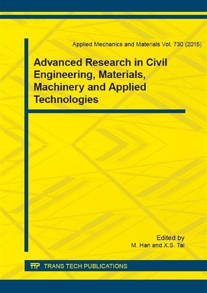 Produktbild: Advanced Research in Civil Engineering, Materials, Machinery and Applied Technologies