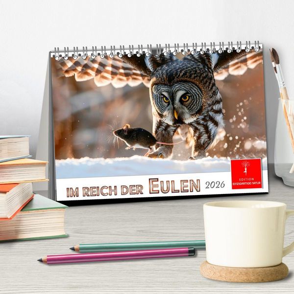 Produktbild: Im Reich der Eulen (Tischkalender 2026 DIN A5 quer), CALVENDO Monatskalender