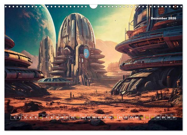 Produktbild: Pionierbauten auf fremden Planeten (Wandkalender 2026 DIN A3 quer), CALVENDO Monatskalender