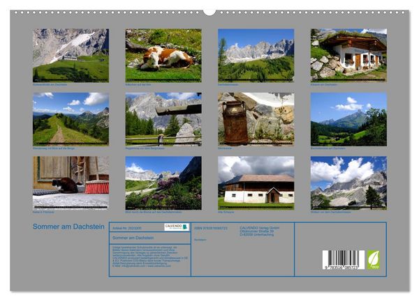 Produktbild: Sommer am Dachstein (hochwertiger Premium Wandkalender 2026 DIN A2 quer), Kunstdruck in Hochglanz