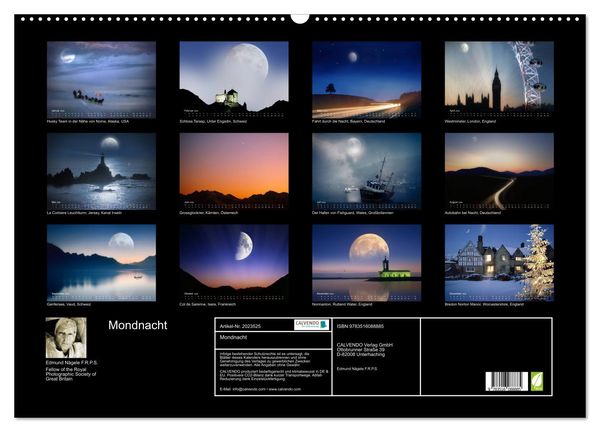 Produktbild: Mondnacht (Wandkalender 2026 DIN A2 quer), CALVENDO Monatskalender