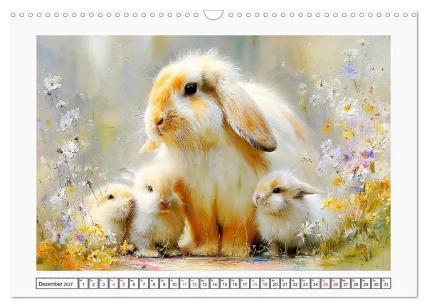 Produktbild: Kaninchen. Flauschige Hoppler im Garten (Wandkalender 2027 DIN A3 quer), CALVENDO Monatskalender