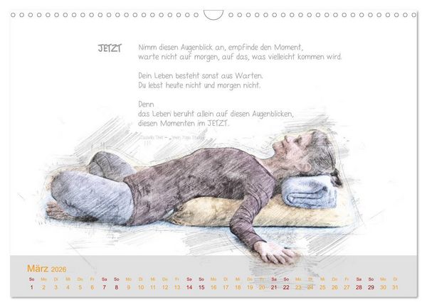 Produktbild: YOGA Inspirationen mit Texten zum Nachdenken (Wandkalender 2026 DIN A3 quer), CALVENDO Monatskalender