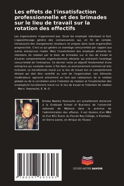 Produktbild: Les effets de l'insatisfaction professionnelle et des brimades sur le lieu de travail sur la rotation des effectifs