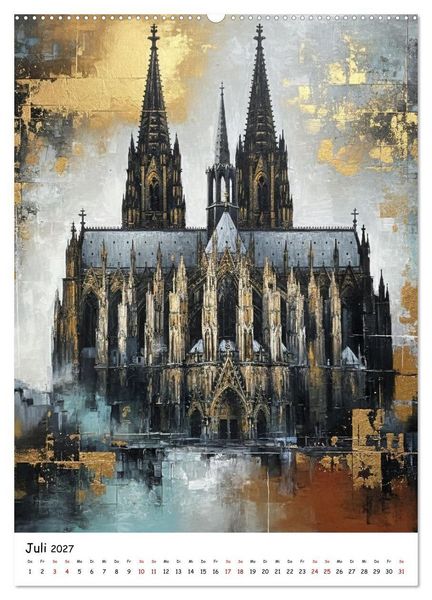 Produktbild: K&ouml;lner Dom-Impressionen: Eine k&uuml;nstlerische Reise (hochwertiger Premium Wandkalender 2027 DIN A2 hoch), Kunstdruck in Hochglanz