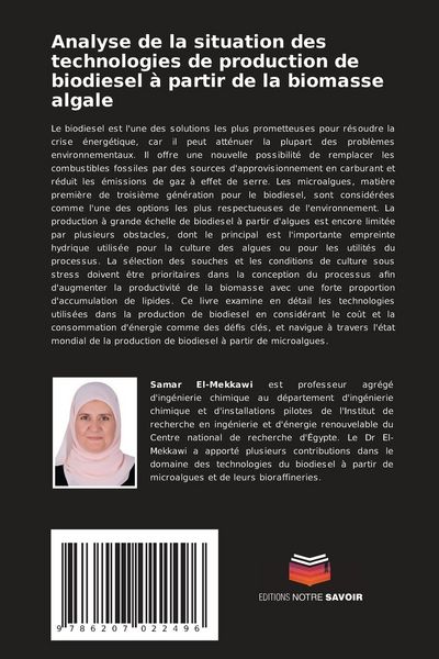 Produktbild: Analyse de la situation des technologies de production de biodiesel &agrave; partir de la biomasse algale