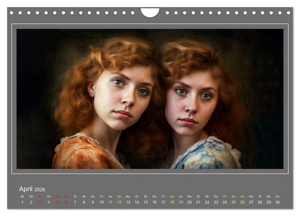 Produktbild: Zwillinge - Ein Jahr mit doppelter Freude (Wandkalender 2026 DIN A4 quer), CALVENDO Monatskalender
