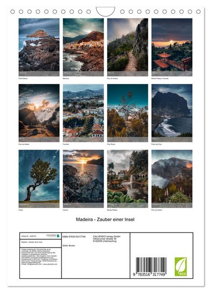 Produktbild: Madeira - Zauber einer Insel (Wandkalender 2026 DIN A4 hoch), CALVENDO Monatskalender