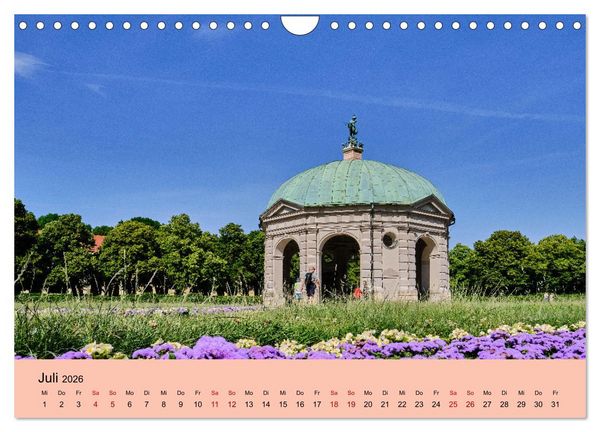 Produktbild: M&uuml;nchen - Unterwegs in der bayrischen Landeshauptstadt (Wandkalender 2026 DIN A4 quer), CALVENDO Monatskalender