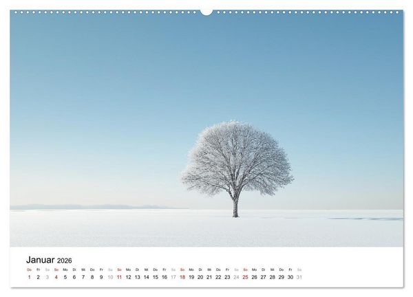 Produktbild: Minimalistische Naturmomente &ndash; Ruhe und Sch&ouml;nheit in der Natur (hochwertiger Premium Wandkalender 2026 DIN A2 quer), Kunstdruck in Hochglanz
