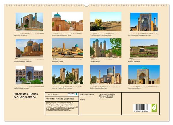 Produktbild: Usbekistan, Perlen der Seidenstra&szlig;e (hochwertiger Premium Wandkalender 2026 DIN A2 quer), Kunstdruck in Hochglanz