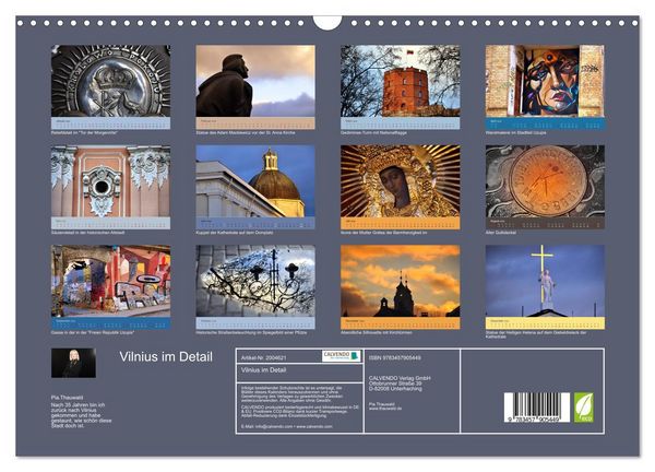 Produktbild: Vilnius im Detail (Wandkalender 2026 DIN A3 quer), CALVENDO Monatskalender