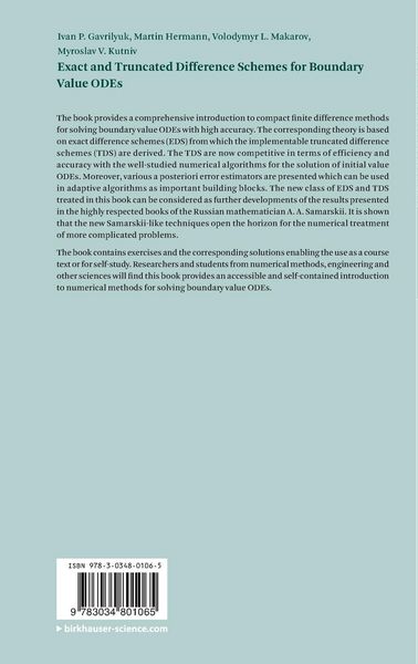 Produktbild: Exact and Truncated Difference Schemes for Boundary Value ODEs