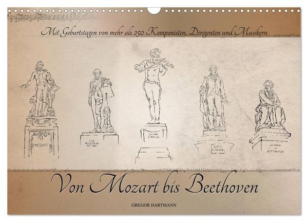 Produktbild: Von Mozart bis Beethoven (Wandkalender 2026 DIN A3 quer), CALVENDO Monatskalender