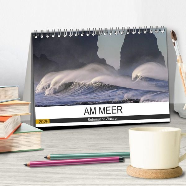 Produktbild: Am Meer. Sehnsucht Wasser (Tischkalender 2026 DIN A5 quer), CALVENDO Monatskalender