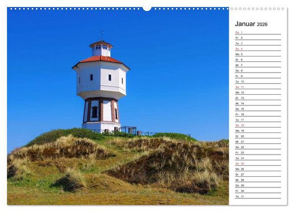 Produktbild: Langeoog - Sch&ouml;nste Insel Ostfrieslands (Wandkalender 2026 DIN A2 quer), CALVENDO Monatskalender