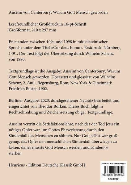 Produktbild: Warum Gott Mensch geworden (Gro&szlig;druck)