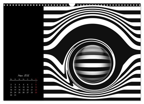 Produktbild: Optische Kunst im Quadrat (Wandkalender 2026 DIN A3 quer), CALVENDO Monatskalender