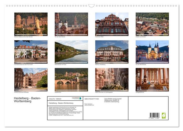 Produktbild: Heidelberg - Baden-W&uuml;rttemberg (Wandkalender 2026 DIN A2 quer), CALVENDO Monatskalender