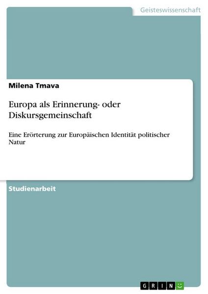Produktbild: Europa als Erinnerung- oder Diskursgemeinschaft