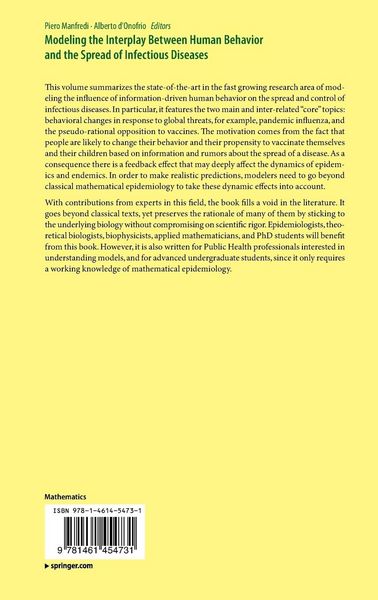 Produktbild: Modeling the Interplay Between Human Behavior and the Spread of Infectious Diseases