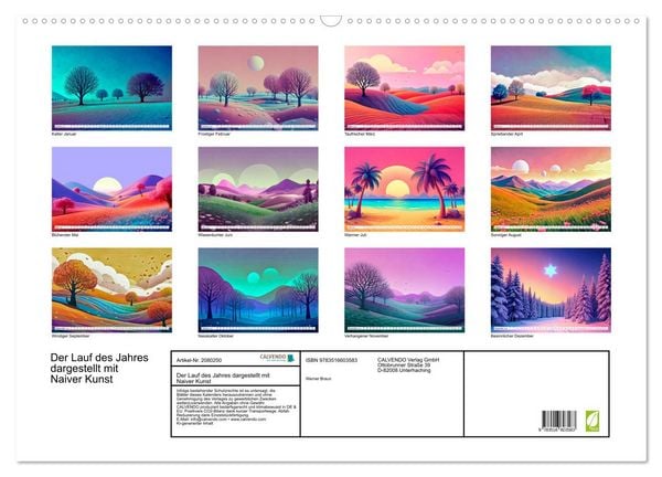 Produktbild: Der Lauf des Jahres dargestellt mit Naiver Kunst (Wandkalender 2026 DIN A2 quer), CALVENDO Monatskalender