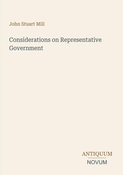 Produktbild: Considerations on Representative Government