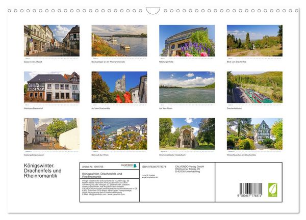 Produktbild: K&ouml;nigswinter. Drachenfels und Rheinromantik (Wandkalender 2026 DIN A3 quer), CALVENDO Monatskalender