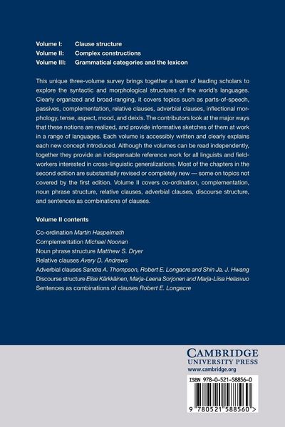 Produktbild: Language Typology and Syntactic Description, Volume II