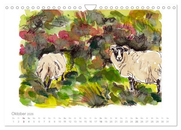 Produktbild: Schottland Reiseskizzen (Wandkalender 2026 DIN A4 quer), CALVENDO Monatskalender