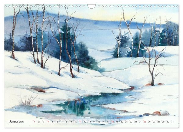 Produktbild: Jahreszeiten Aquarelle (Wandkalender 2026 DIN A3 quer), CALVENDO Monatskalender